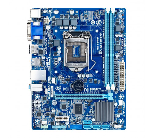 Материнская плата ( 2-3 GEN)  H61 - Gigabyte H61M USB3H | mATX | 2×DDR3 | Б/У